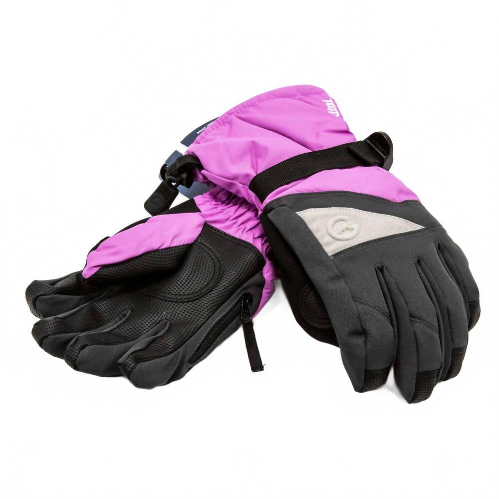 NEW GORDINI girl's stomp iii gloves in gunmetal/pink
